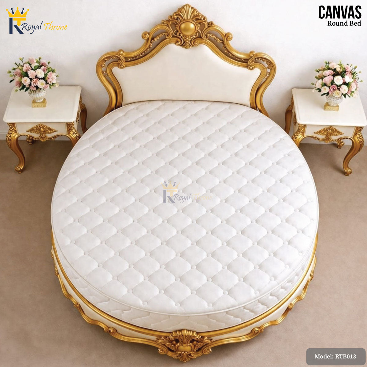 Canvas- Wooden Round Bed | RTB013 Secondary image