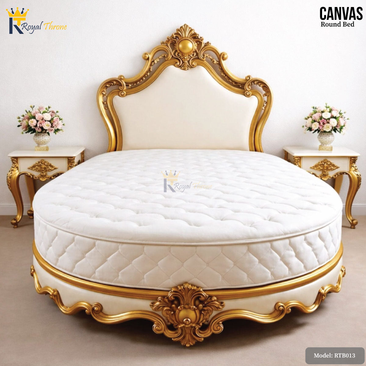 Canvas- Wooden Round Bed | RTB013 Main image