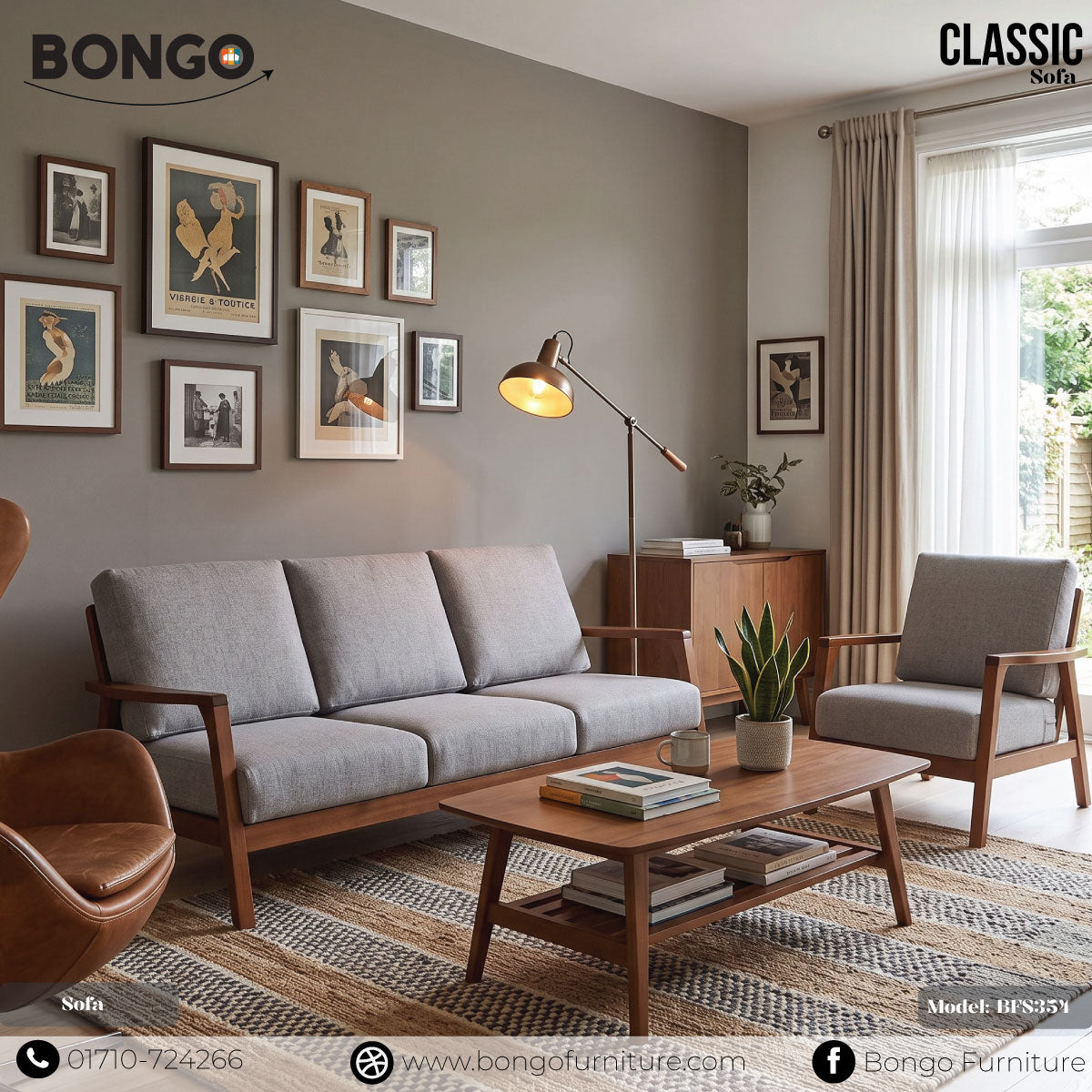 Classic - Wooden Sofa | BFS354 Main image