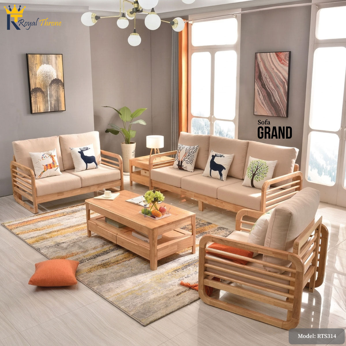 Grand- Wooden Sofa | RTC314