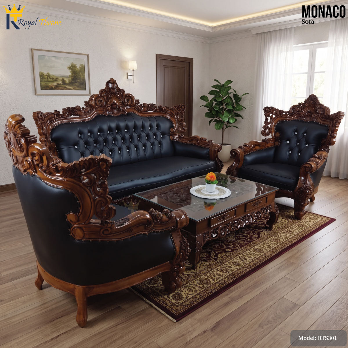 Monaco- Wooden Sofa | RTS301 Main image