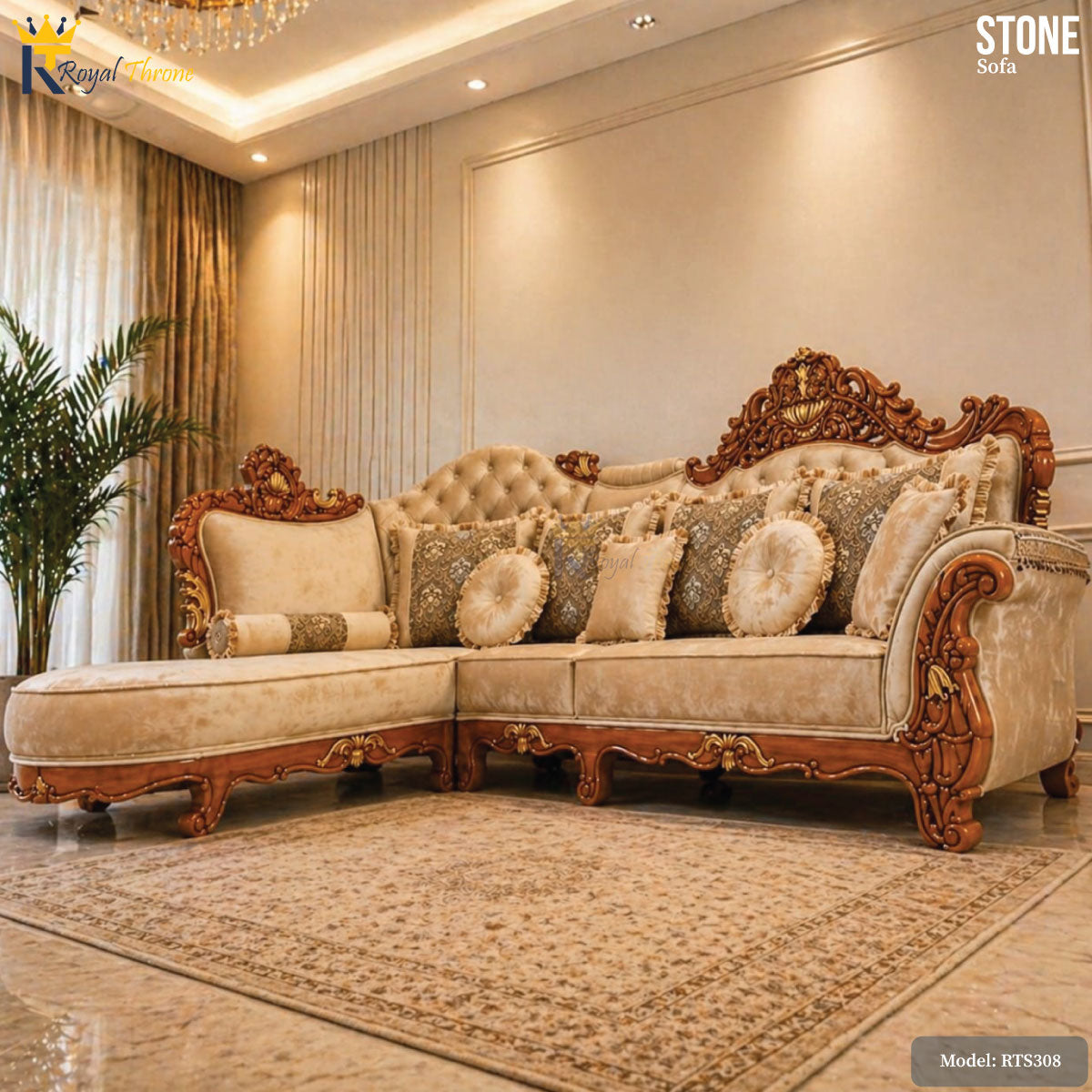 Stone- Wooden Sofa | RTS308 Secondary image